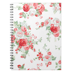 Seamless pattern with vintage roses, summer design notebook