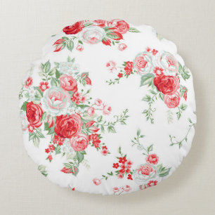 Seamless pattern with vintage roses, summer design round cushion
