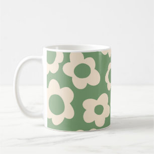 Seamless pattern with vintage vintage groovy flowe coffee mug