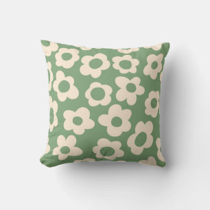 Seamless pattern with vintage vintage groovy flowe cushion