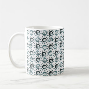 Seamless pattern with watercolor decorative elemen coffee mug