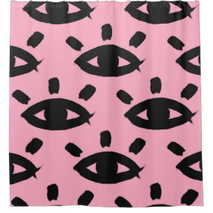 Seamless pattern with watercolor eyes shower curtain