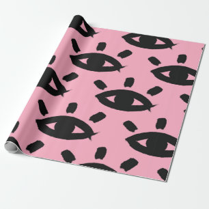 Seamless pattern with watercolor eyes wrapping paper