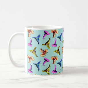 Seamless pattern with watercolor old hats,hand pai coffee mug