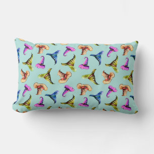 Seamless pattern with watercolor old hats,hand pai lumbar cushion