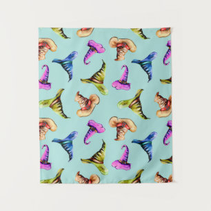 Seamless pattern with watercolor old hats,hand pai tapestry