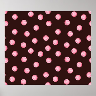 seamless pattern with watercolor pink circles. Boh Poster