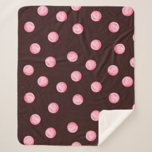 seamless pattern with watercolor pink circles. Boh Sherpa Blanket