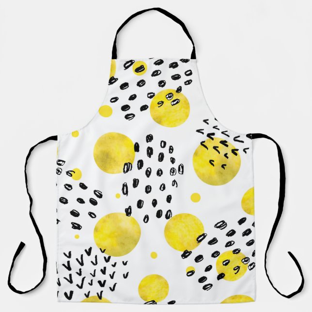 Seamless pattern with watercolor polka dots apron (Front)