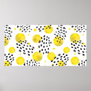 Seamless pattern with watercolor polka dots poster