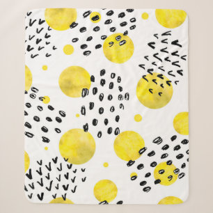 Seamless pattern with watercolor polka dots sherpa blanket