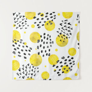 Seamless pattern with watercolor polka dots tapestry