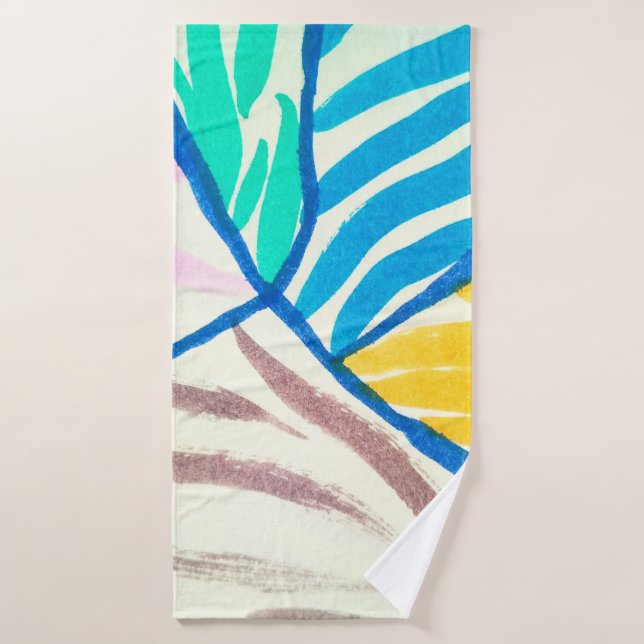 Seamless pattern with waves, lighthouses and cruis bath towel (Bath Towel)