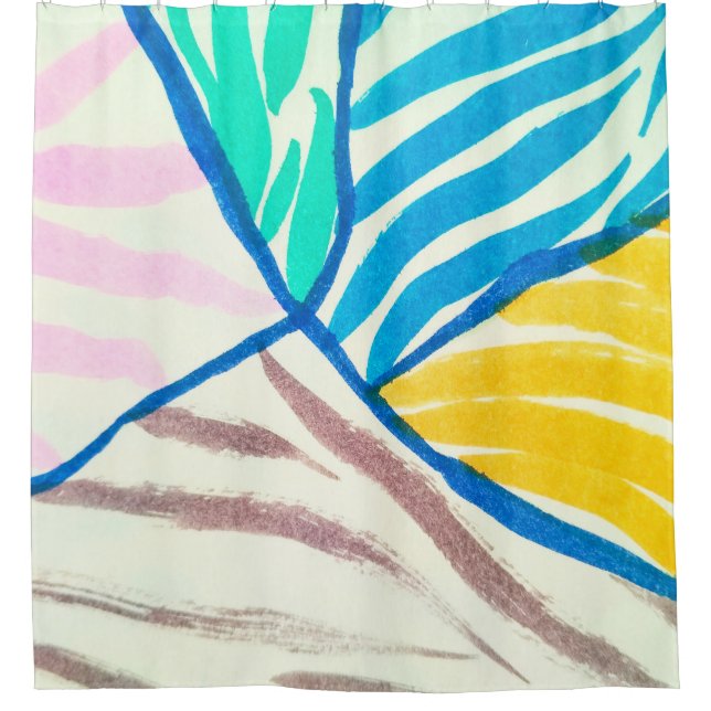 Seamless pattern with waves, lighthouses and cruis shower curtain (Front)