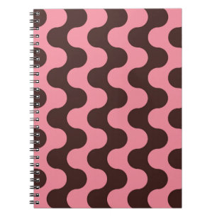 Seamless pattern with wavy stripes in retro style. notebook