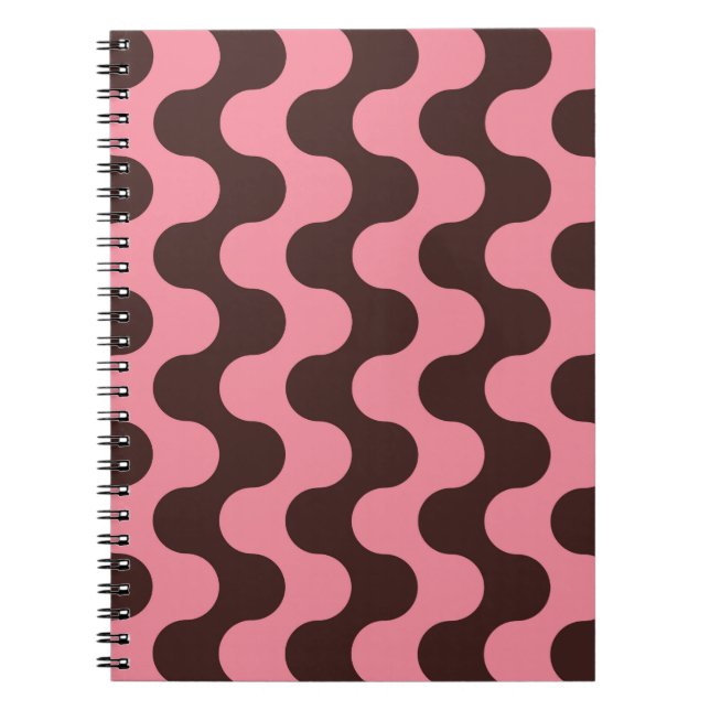 Seamless pattern with wavy stripes in retro style. notebook (Front)