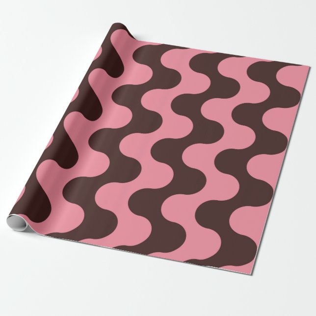 Seamless pattern with wavy stripes in retro style. wrapping paper (Unrolled)