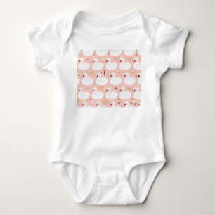 Seamless pattern with white swans. baby bodysuit
