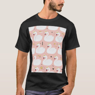 Seamless pattern with white swans. T-Shirt
