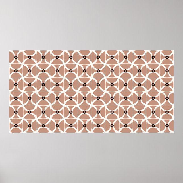 Seamless pattern with white wavy lines and black s poster (Front)