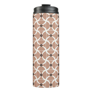 Seamless pattern with white wavy lines and black s thermal tumbler