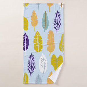Seamless pattern with wild tropical rainforest pla bath towel
