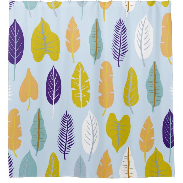 Seamless pattern with wild tropical rainforest pla shower curtain (Front)