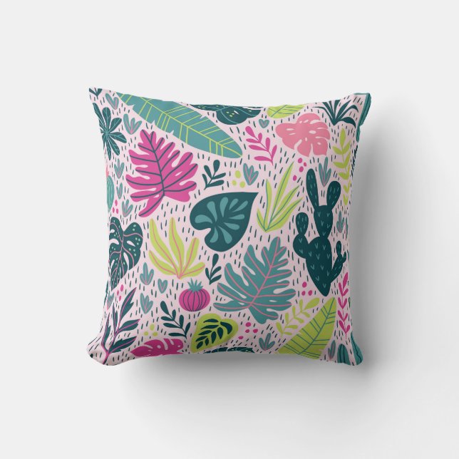 Seamless pattern with wild tropical rainforest. Tr Cushion (Front)