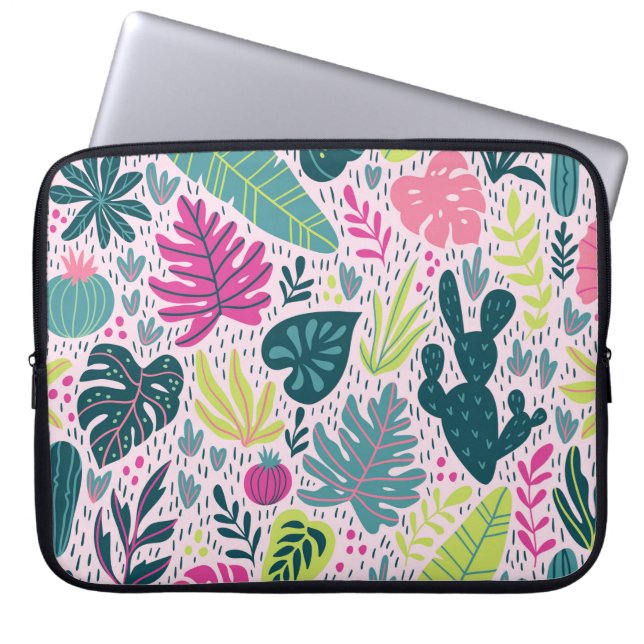 Seamless pattern with wild tropical rainforest. Tr Laptop Sleeve (Front)