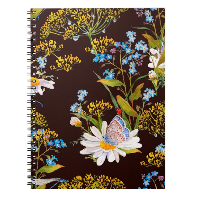 Seamless pattern with wildflowers notebook (Front)