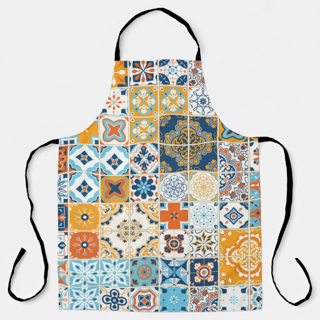 Seamless pattern with with Portuguese tiles. illus Apron (Front)