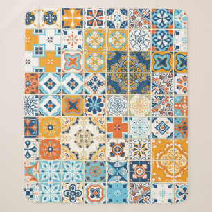 Seamless pattern with with Portuguese tiles. illus Sherpa Blanket