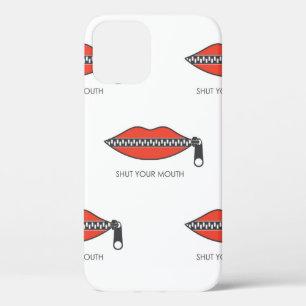 Seamless pattern with Woman's mouth with zipper cl iPhone 12 Case
