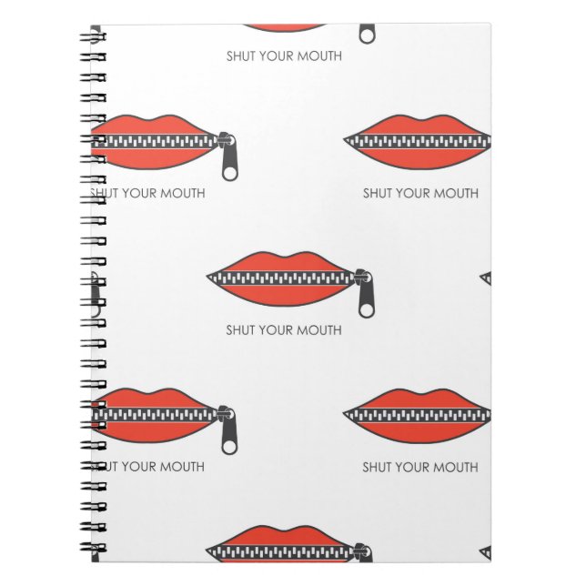 Seamless pattern with Woman's mouth with zipper cl Notebook (Front)