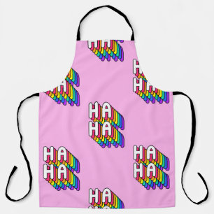 Seamless pattern with words “Ha-Ha” isolated on pi Apron