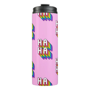 Seamless pattern with words “Ha-Ha” isolated on pi Thermal Tumbler
