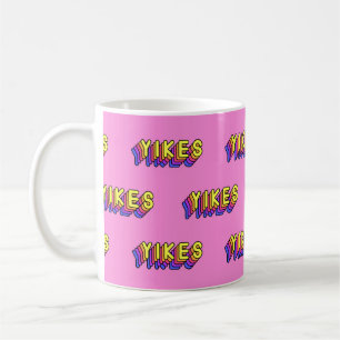 Seamless pattern with words “Yikes” isolated on pi Coffee Mug