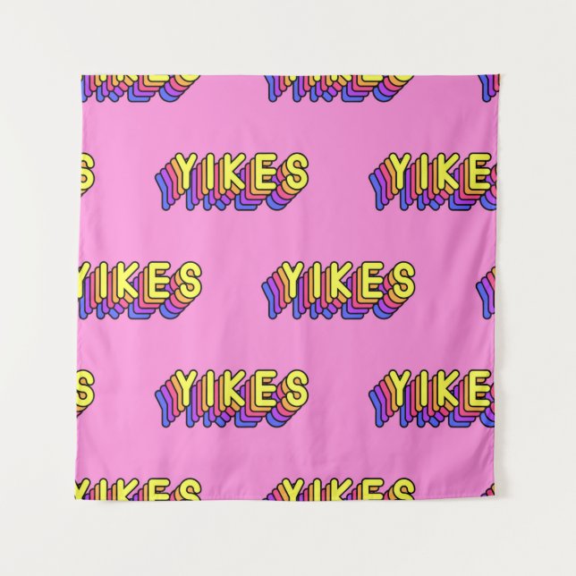 Seamless pattern with words “Yikes” isolated on pi Tapestry (Front)