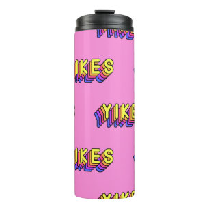 Seamless pattern with words “Yikes” isolated on pi Thermal Tumbler