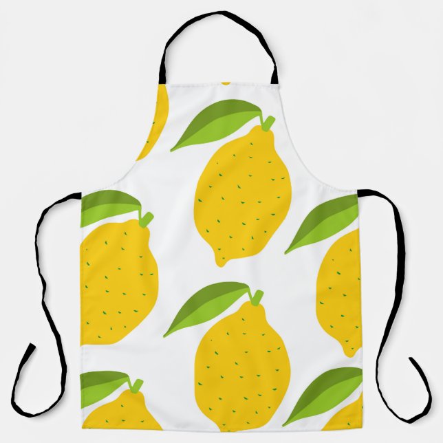 Seamless pattern with yellow fresh lemon apron (Front)