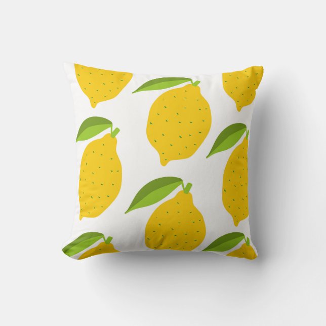 Seamless pattern with yellow fresh lemon cushion (Front)