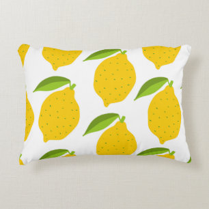 Seamless pattern with yellow fresh lemon decorative cushion