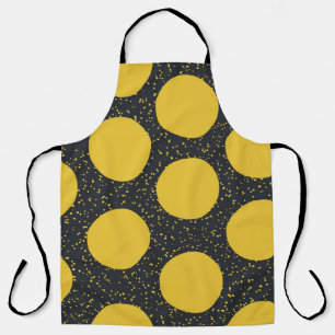 Seamless pattern with yellow polka dots apron