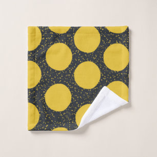 Seamless pattern with yellow polka dots wash cloth