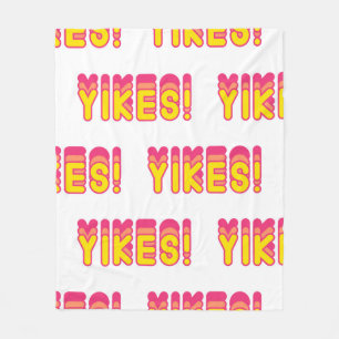 Seamless pattern with “Yikes!” words. Vintage wall Fleece Blanket