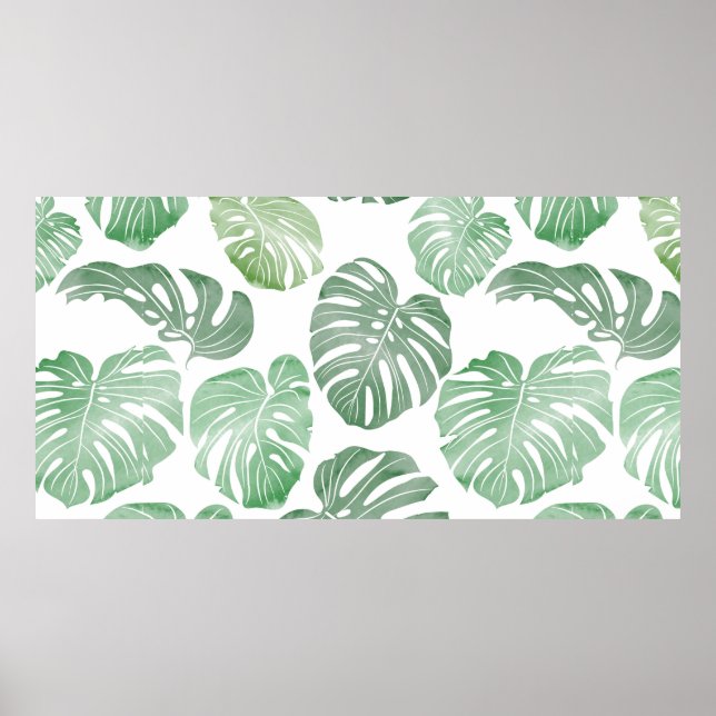 Seamless pattTropical seamless pattern - watercolo Poster (Front)