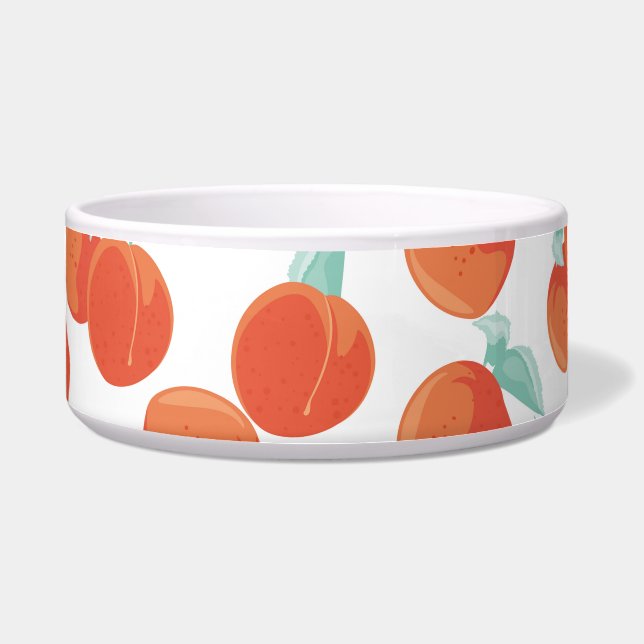 Seamless peach fruits, summer pattern. (Front)