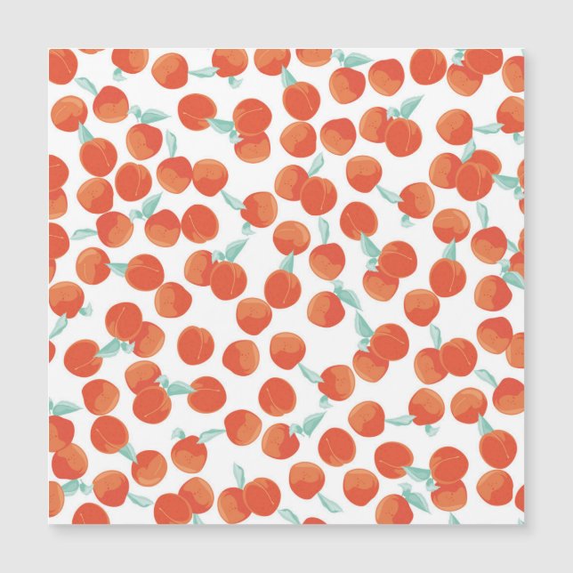 Seamless peach fruits, summer pattern. (Front)