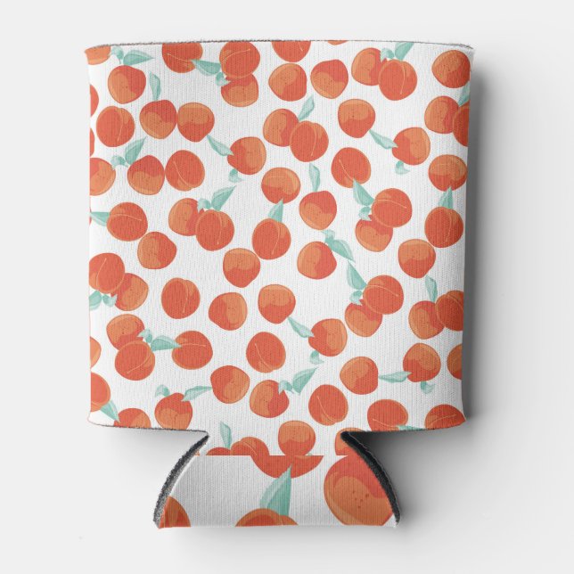 Seamless peach fruits, summer pattern. can cooler (Front)