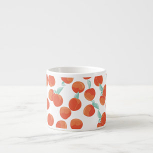 Seamless peach fruits, summer pattern. espresso cup